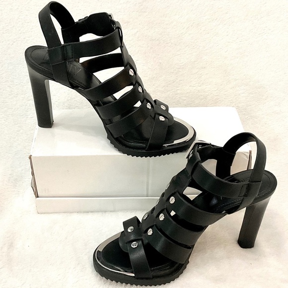 DKNY  BRIA SLINGBACK SANDAL Studded Strappy open toe  Leather Gladiator Size 7M - Picture 2 of 15